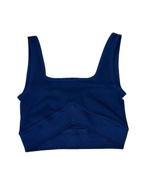 Joja Black Ribbed Athletic Tank Top Nylon Spandex Crop NWOT